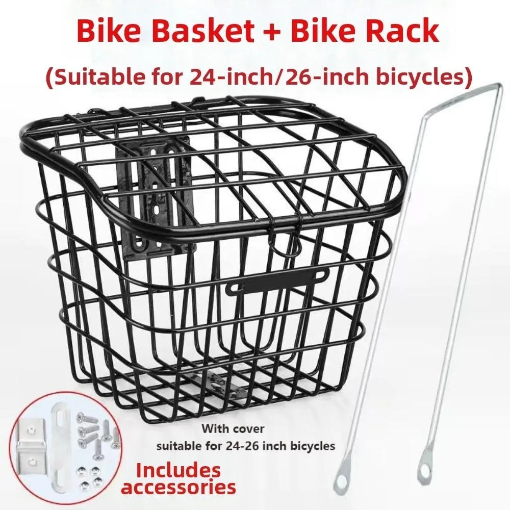 panier vélo noir grille métallique moderne vis fixations sac étanche
