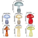vases champignon moderne transparent rayures verticales marron rose vert rouge bleu orange
