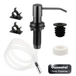 distributeur savon liquide moderne or noir acier inoxydable rotatif facile kit tuyau fixations