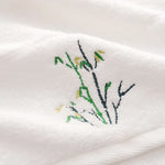 serviettes bambou brodées vert violet rose blanc classiques absorbantes maison