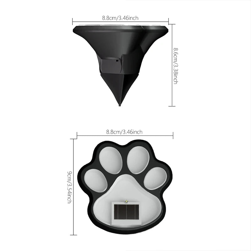 lampes solaires led patte animale exterieur decoration jardin noir blanc orangé
