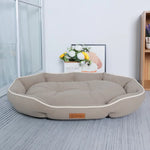lit chien rose clair velours côtelé taille xl xxl coussin amovible confortable uni mecanical