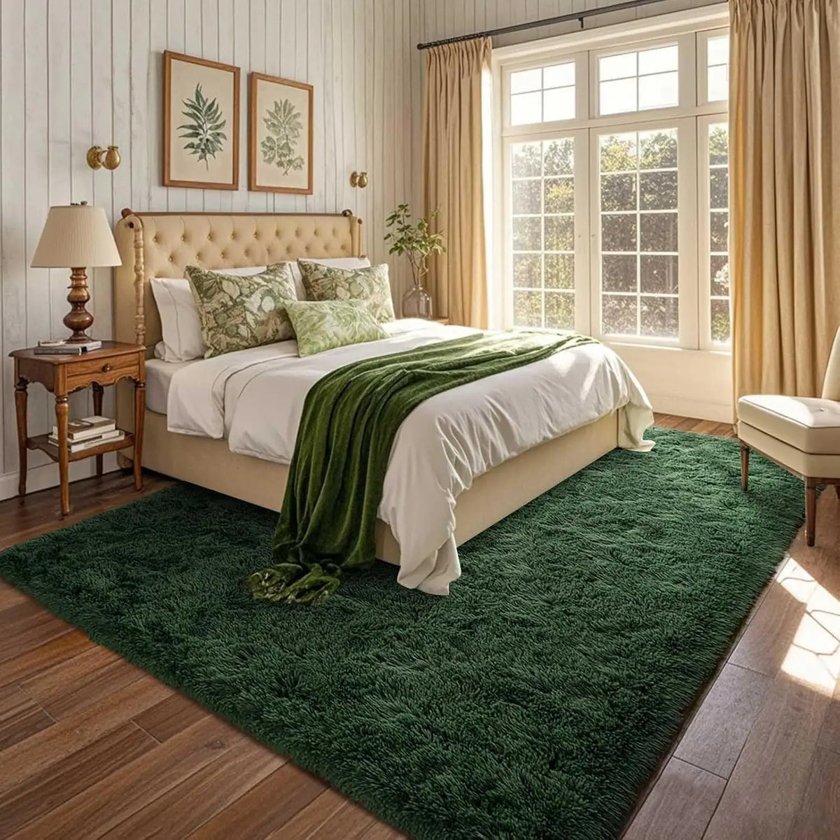 tapis moderne vert foncé doux fourré salon chambre balcon adhésif polyeste qualité spécialité moisture