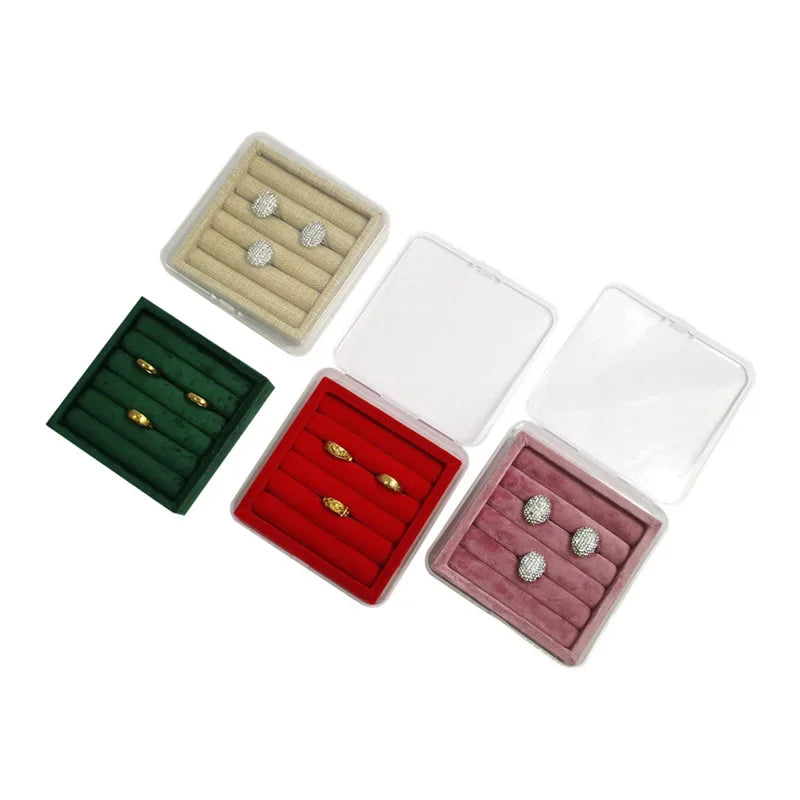 boîtes bijoux velours transparent violet bleu marine vert rouge contemporaines