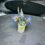 bouquet floral artificiel verre multicolore moderne vase décoration maison transparent artisanal