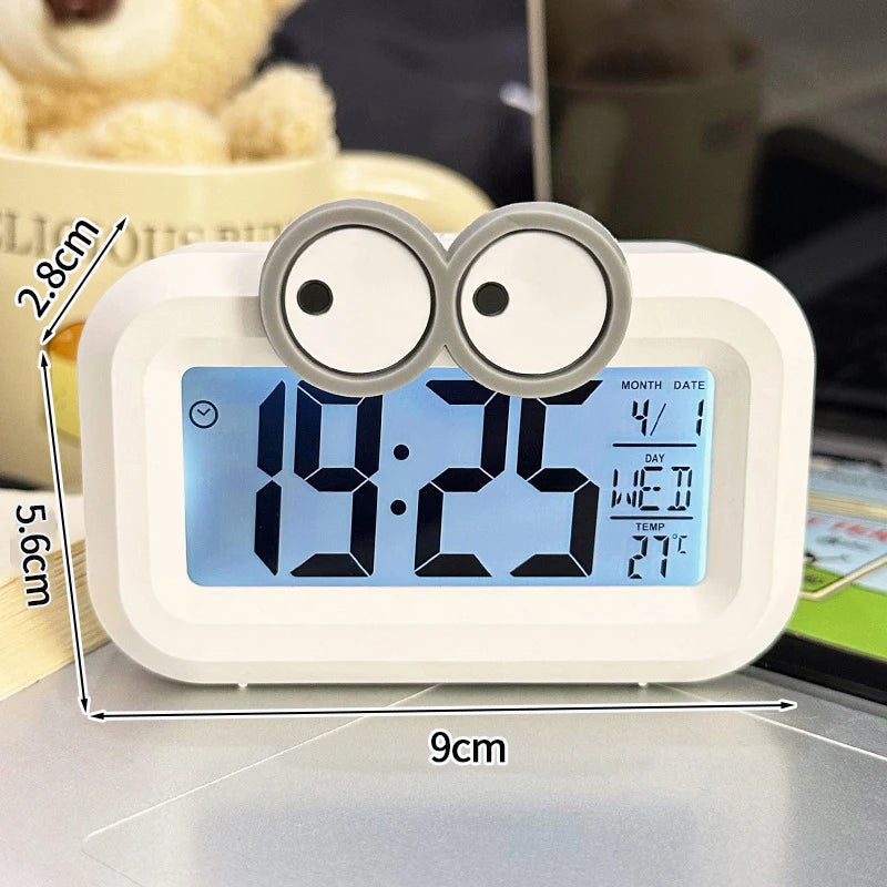 réveil horloge numérique led rose clair indicateur date température cochon figurine minimaliste