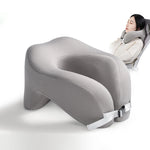 coussin voyage confortable gris ergonomique mousse mémoire forme fermeture glissière