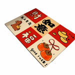 tapis traditionnel chinois rouge motifs lanternes symboles bonheur tissage résistant extérieur porche