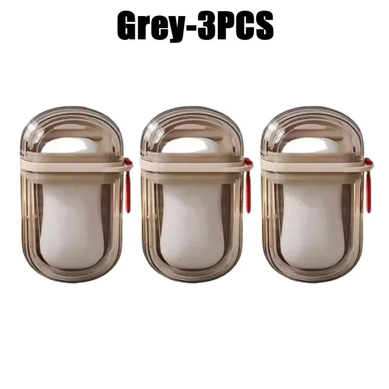 porte savon transparent moderne boîte couvercle plateau drainage gris rouge pratique salle bain