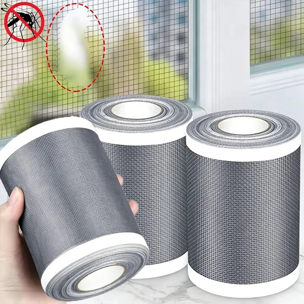 filet anti moustiques adhésif gris maille fine pratique fenêtrerollable black pack