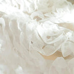 rideau blanc fleurs relief tulle romantique élégant anneaux chambre maison