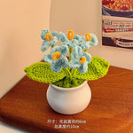 fleurs artificielles tricotées tournesol soie mixte couleurs vase blanc décoration intérieure créative artisanale