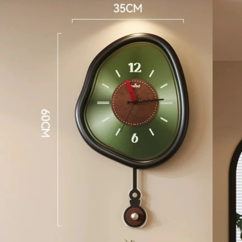 horloges murales modernes vert marron circulaire chiffres blancs pointeurs couleurs opaques fixations