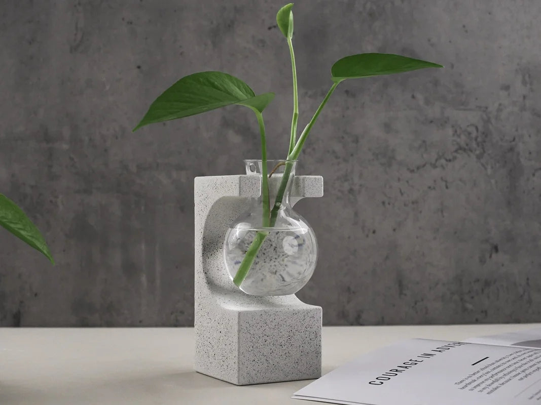 vase silicone texturé moderne gris clair support diy decoration maison