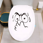 autocollants toilette souriant dessin animé blanc yeux grands ouverts larmes sourire langue sortie salle