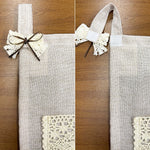 rideau cuisine beige dentelle franges rustique vintage opacité porte clés porte documents sac main