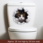 sticker mural 3d chaton orange gris opale adhésif salle bain décoration animaux