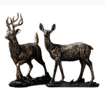 décoration bronze doré figurines cerfs texturées vieillies rustique vintage éléments maison