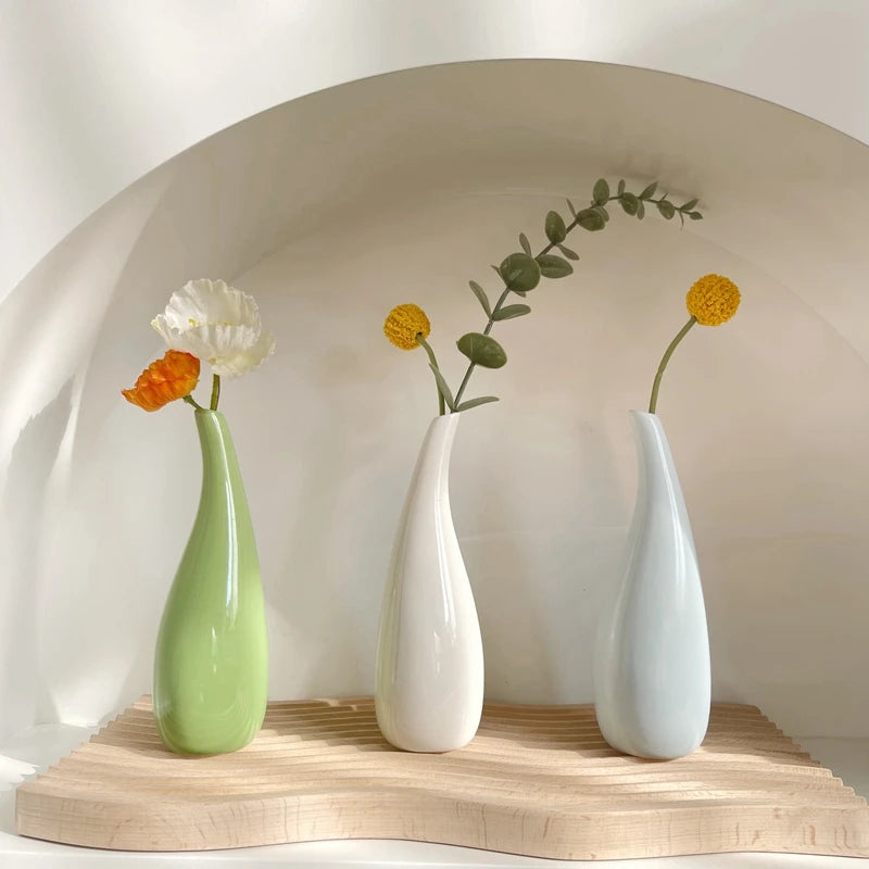 vases céramique moderne vert blanc bleu rose lisses décoration maison mariage nordique