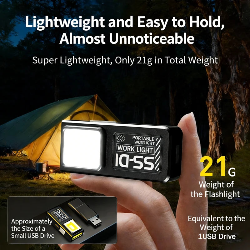 lampe travail portable rechargeable usb led rouge noir violet clips type moderne compact