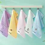 serviettes coton chien mignon violet jaune rose blanc bleu douces absorbantes moderne toilette