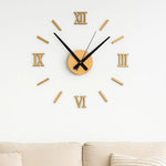 horloge murale moderne minimaliste 45cm aiguilles numéros romains noir doré rose doré argenté