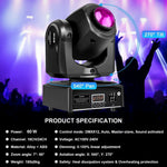 projecteur scène mobile 60w led dmx gobo effet lumière dj noir moderne