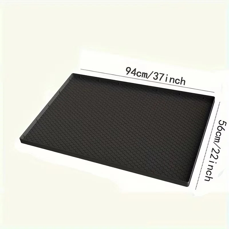 tapis sol moderne silicone hexagonal noir 94cm 56cm imperméable cuisine évier
