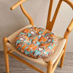 coussin rond antidérapant moderne motif feuilles tropicales ours polaires 40x40cm coton polyester