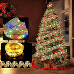 ruban lumineux multicolore étoiles dorées transparent festif 10m 5m 2m led batterie inclusion festive