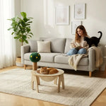nid chat jaune vert rose violet bleu beige blanc moderne minimaliste tissu petits points