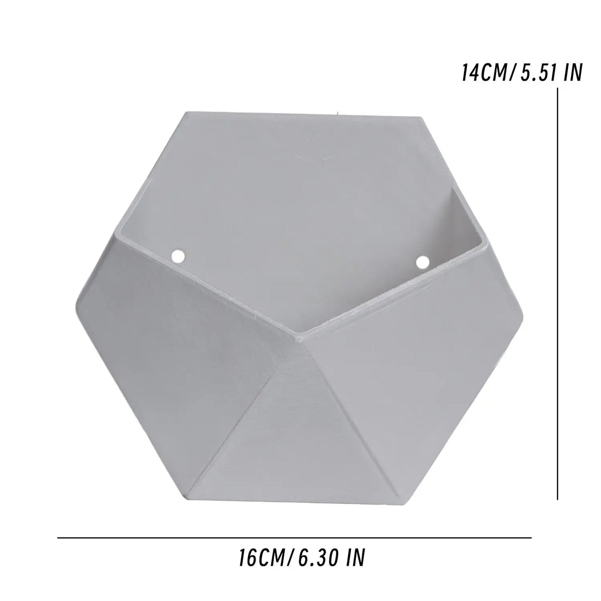 jardinière murale suspendue hexagonale geometrique moderne gris noir blanc vis fixationsintérieur salon balcon entrée