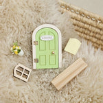 décoration porte miniature souris bois jaune rose verte enfantine adhésif papier lumineux instructions