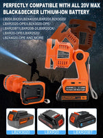 lampe torche led rechargeable orange moderne 22w 1120lm modes usb charge rapide