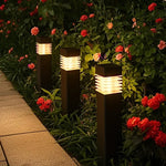 lumière solaire jardin extérieure ip65 led moderne noir rayures horizontales