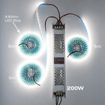 alimentation led ultrafine 12v 24v 60w 100w blanc grille perforations fixations vis