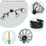 lustre moderne spot quatre bras cage métallique noir tringle e14