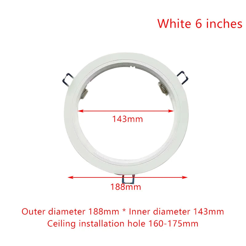 anneaux fixation luminaire blancs modernes downlight led opaques rond lisses variante adaptable