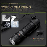 torche rechargeable led 5200 lumens aluminium noir moderne robuste camping búsqueda