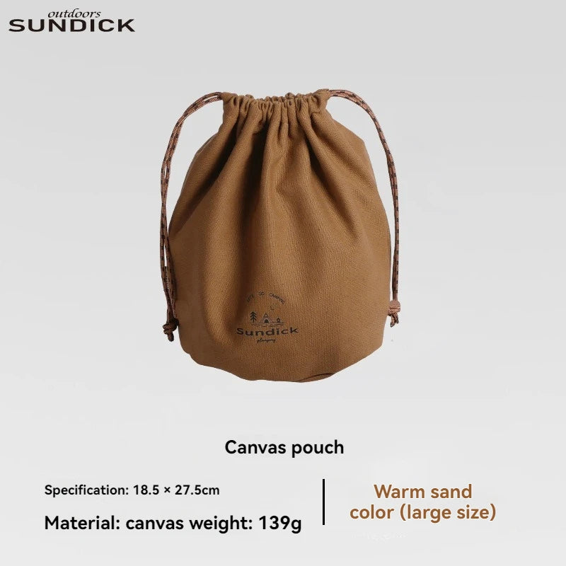 sac cordons vert olive toile épaisse texture naturelle pratique outdoor camping rangement serviettes ustensiles