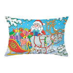 coussin Noël rouge motif rennes flocons neige décoration canapé salon fête hiver 30x50cm