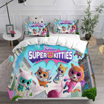 Housse de couette chaton grise pour lit adulte