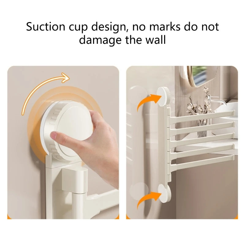 porte serviettes pliable blanc moderne ventouses serviettes incluses suction cups