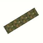 nappe lin motif floral william morris vert foncé beige arts crafts décoration table festive