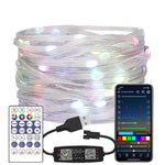 guirlande lumineuse led rgb adressable usb decoration noel mariage jardin fil transparent vert noir