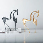 Sculpture cheval moderne noir or métal contemporain décoration intérieure farmhouse