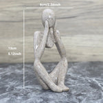 statues sculptées moderne abstrait beige gris statuette granulée résine opaques décoration intérieure chambre