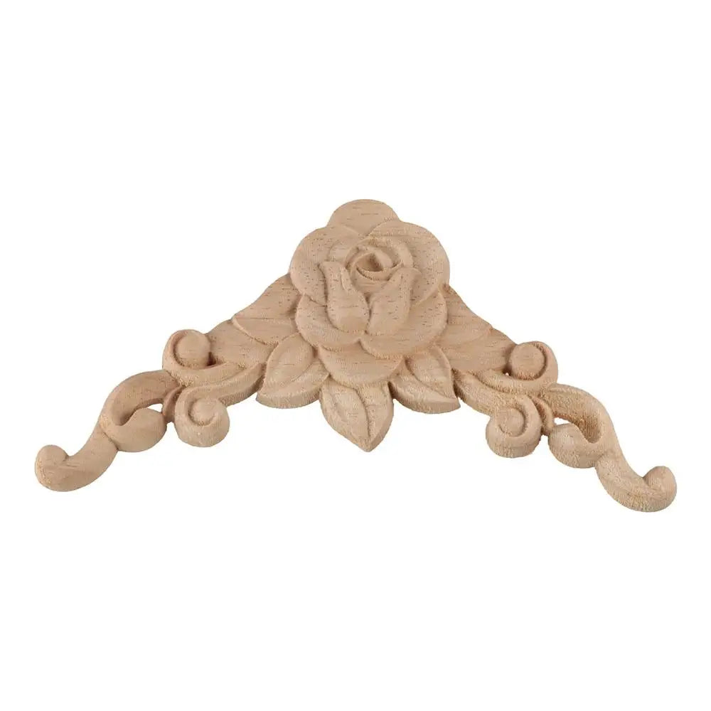décorations bois sculpté motifs floraux ornements angle pièce décorative rose feuilles classic