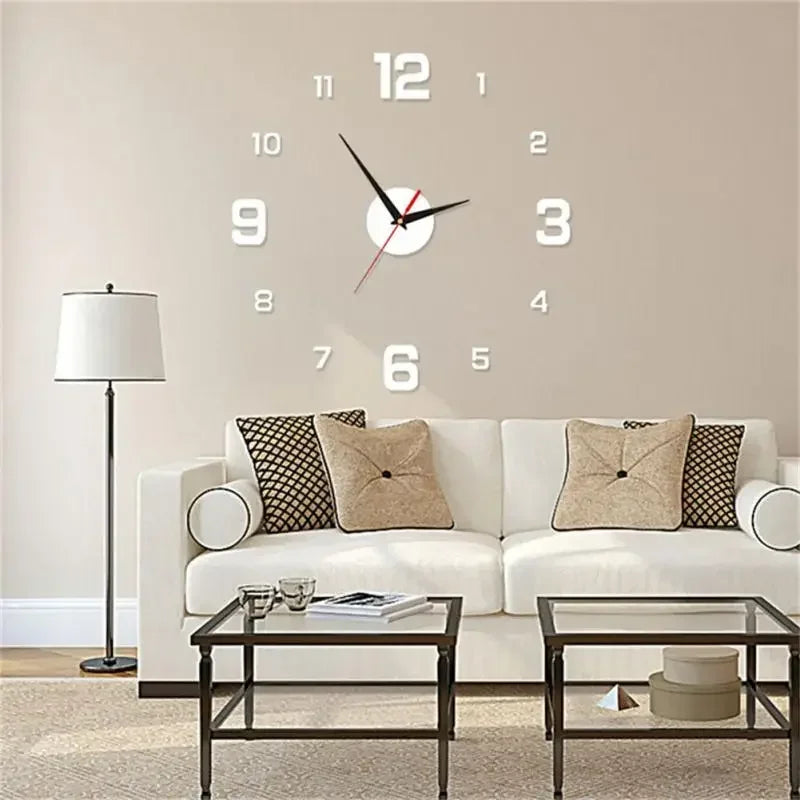 horloge murale luminose décollable chiffres brillants moderne minimalisteintérieur chambre salon