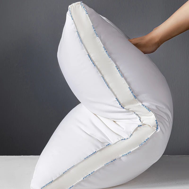 oreiller polyester blanc uni moderne 48x74cm literie voyage douillet orthopédique stripe